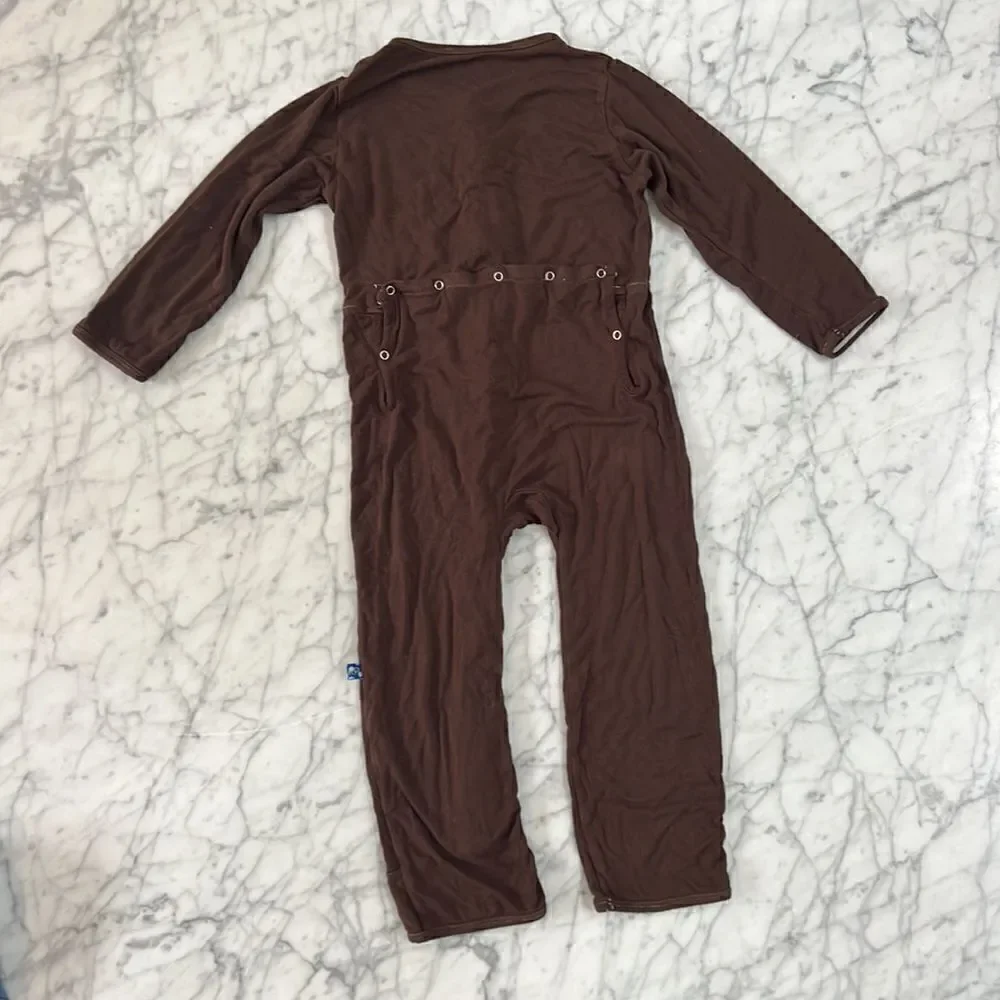 Kickee Pants Pajamas Snap Size 4T Brown